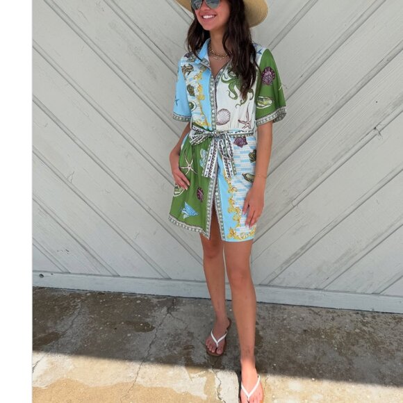 Alemais Bath House Mini Dress in Multi - Picture 1 of 14